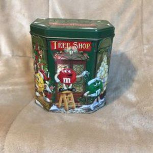 M&M's Christmas Happy Holidays Tree Shop 2000 Limited Edition Metal Tin Can